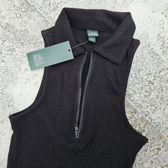 Wild Fable Women Knit Dress Quarter Zip Sleeve Less Bodycon Dress Size XS - Picture 2 of 9